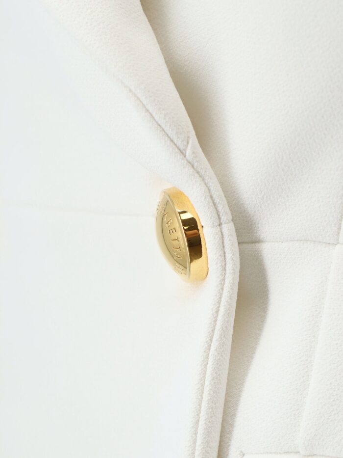 Elisabetta Franchi Stretch Fabric Blazer With Logo Cufflinks