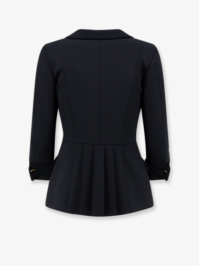 Elisabetta Franchi Stretch Fabric Blazer With Logoed Cufflinks