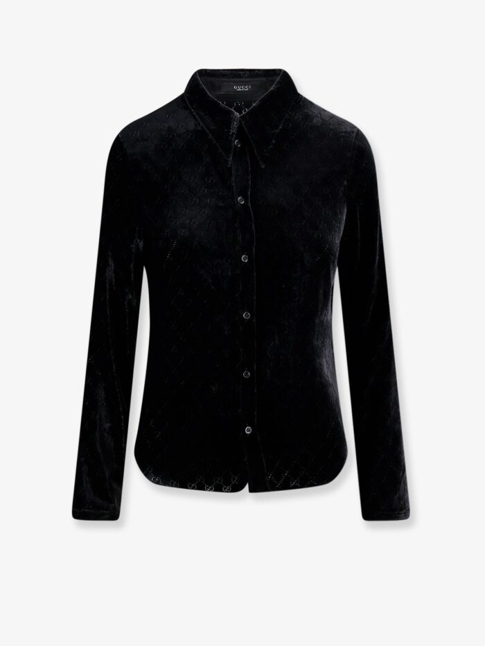 gucci stretch gg dévoré velvet shirt Gucci Stretch Gg Dévoré Velvet Shirt