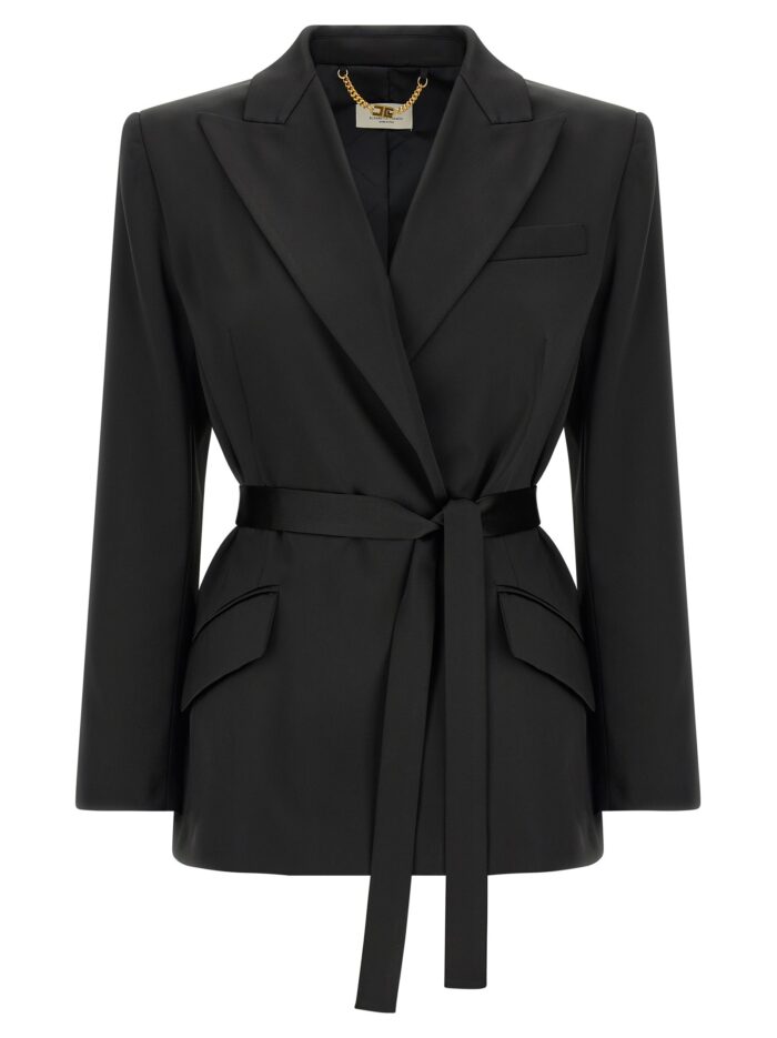 elisabetta franchi stretch satin blazer Elisabetta Franchi Stretch Satin Blazer