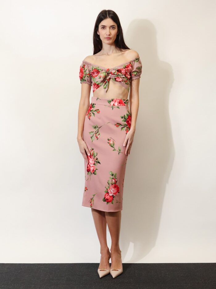 Dolce & Gabbana Stretch Silk Long Skirt