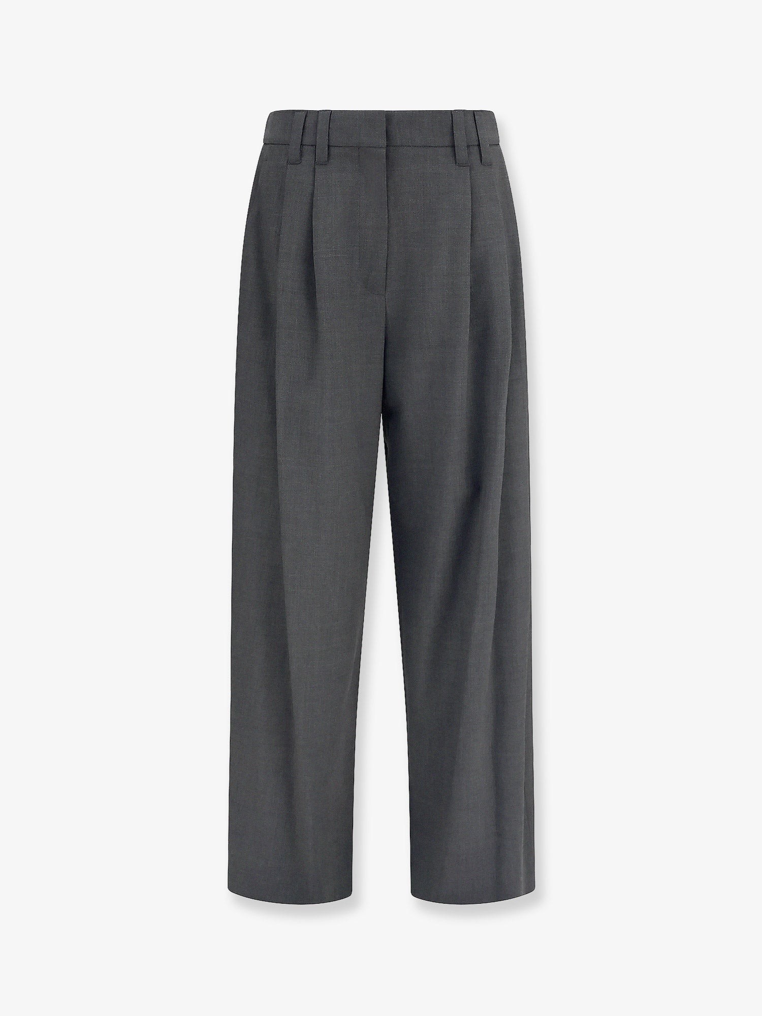 Brunello Cucinelli Stretch Virgin Wool Blend Trousers With Monili Detail