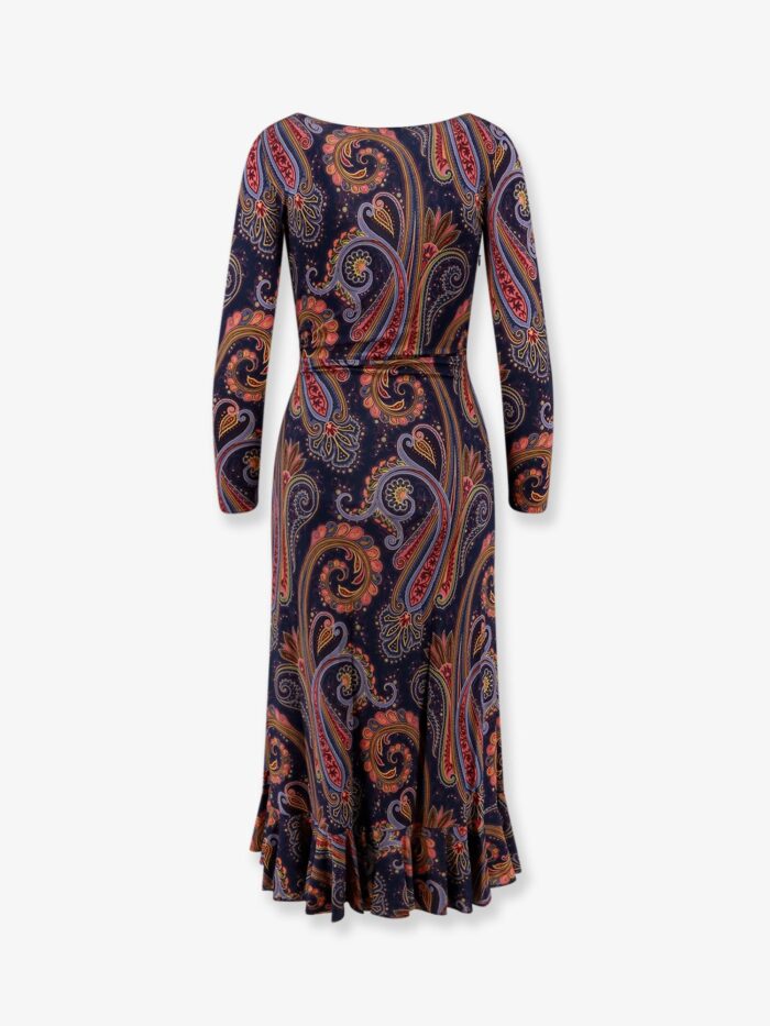 Etro Stretch Viscose Dress With Iconic Pattern