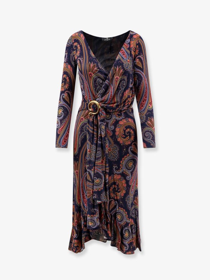 Etro Stretch Viscose Dress With Iconic Pattern