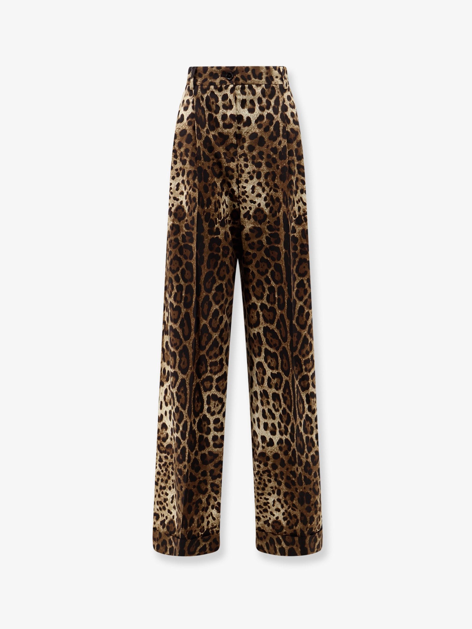 Dolce & Gabbana Stretch Wool Trousers With Animal Print