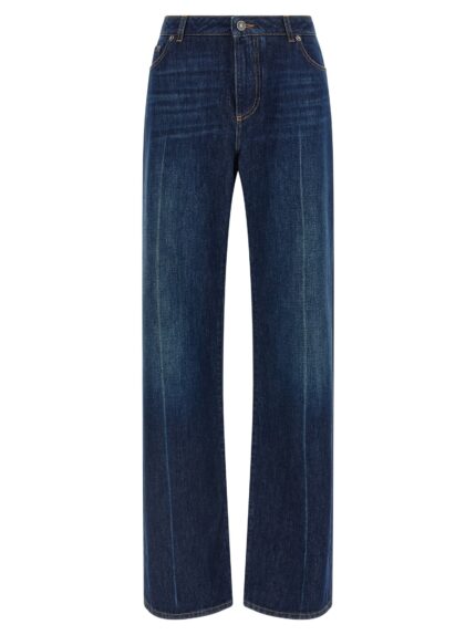 Dolce & Gabbana Stretched Pleated Trompe L'oeil Jeans