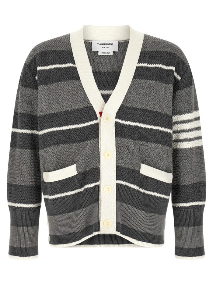 thom browne striped cardigan THOM BROWNE Striped Cardigan