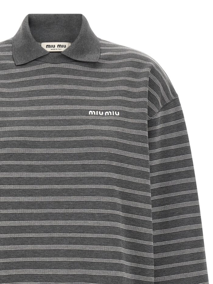 Miu Miu Striped Collared Sweatshirt