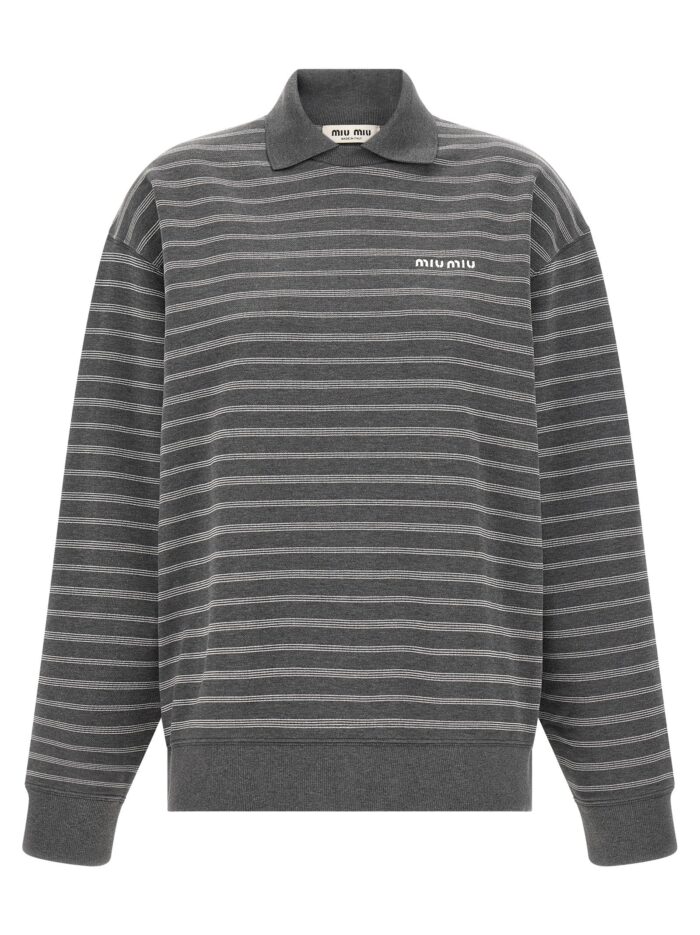 Miu Miu Striped Collared Sweatshirt