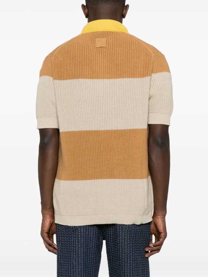 Striped Cotton Polo Shirt With Fendi Club Coat Of Arms