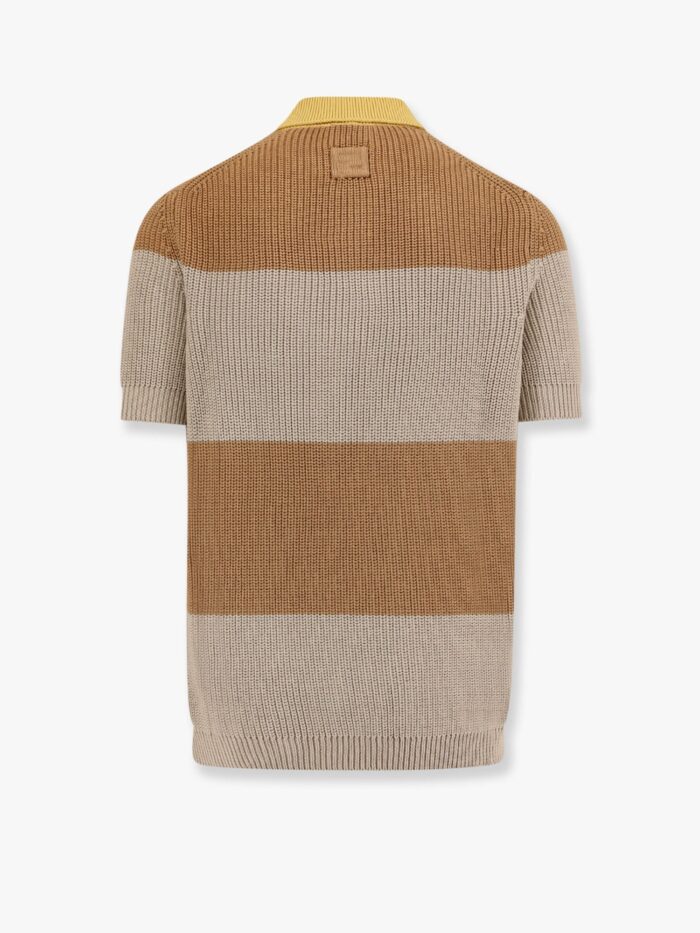 Striped Cotton Polo Shirt With Fendi Club Coat Of Arms