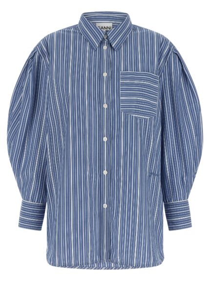 GANNI Striped Cotton Shirt