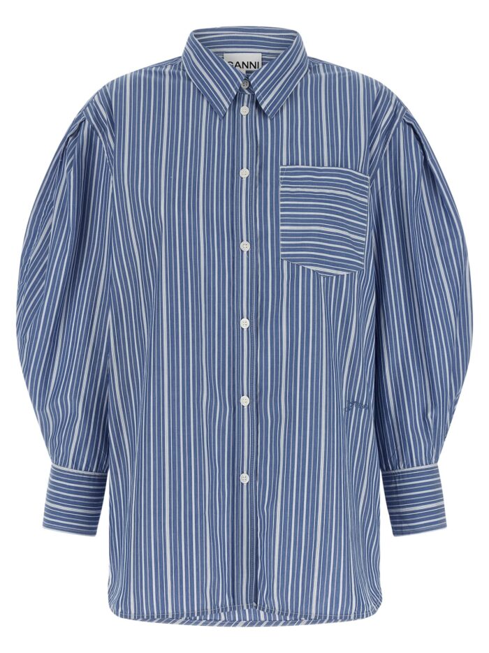 ganni striped cotton shirt GANNI Striped Cotton Shirt