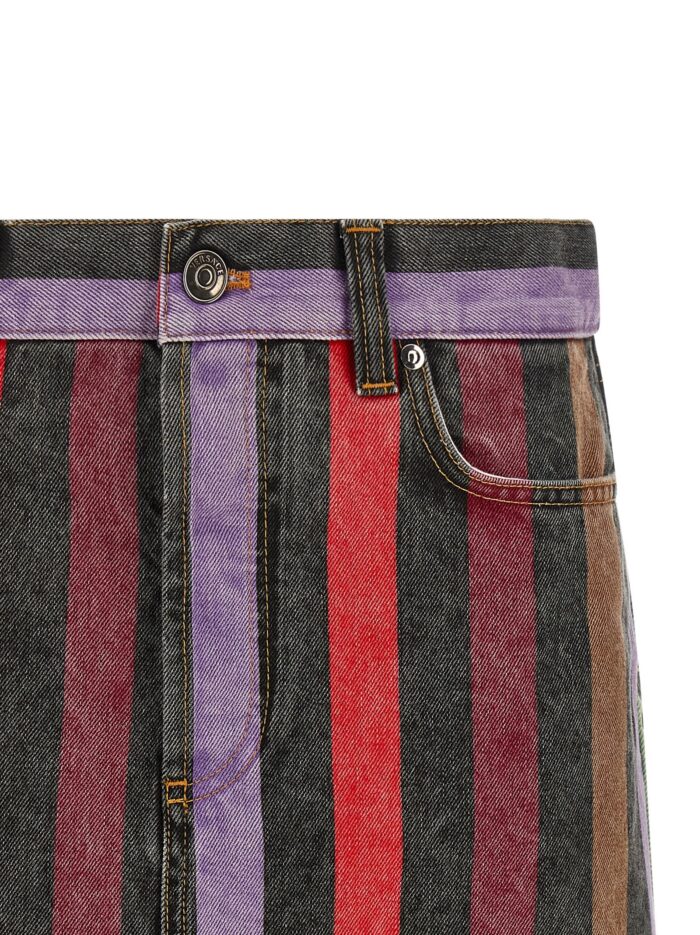 Versace Striped Denim Skirt