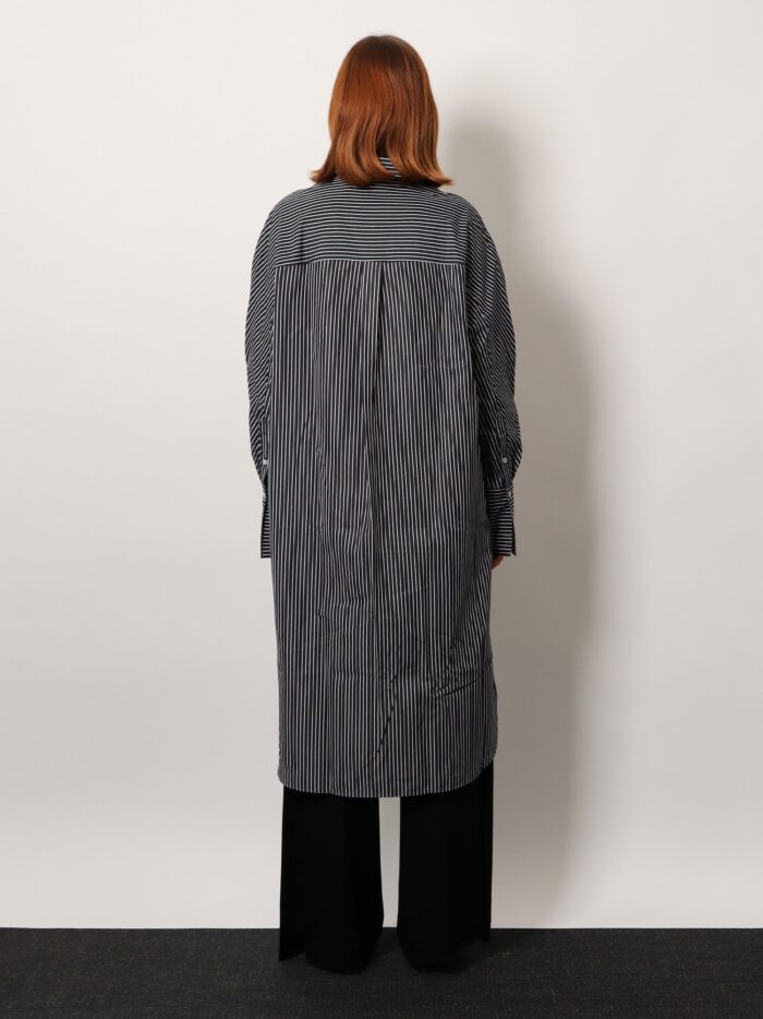 Toteme Striped Kimono-sleeve Shirtdress