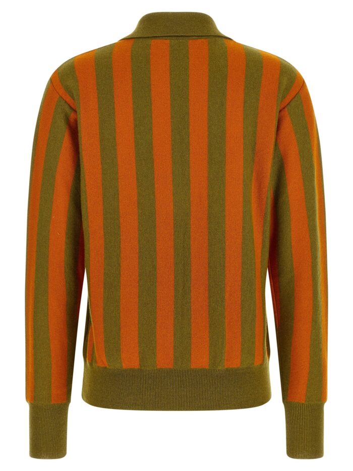 ALBERTO BIANI Striped Knit Polo Shirt