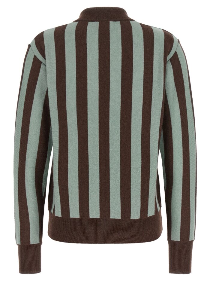 ALBERTO BIANI Striped Knit Polo Shirt