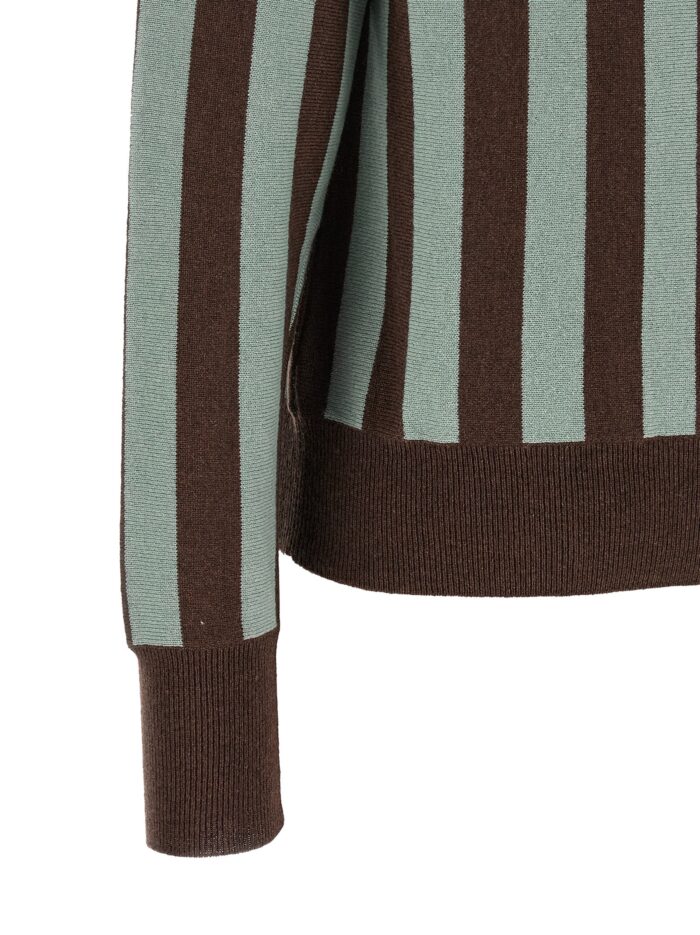 ALBERTO BIANI Striped Knit Polo Shirt