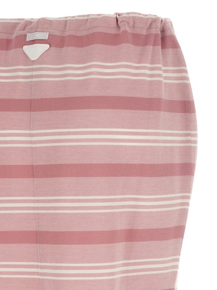PRADA Striped Piqué Skirt