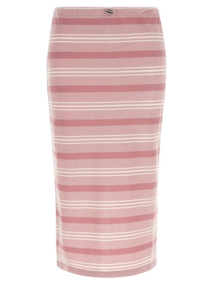 PRADA Striped Piqué Skirt