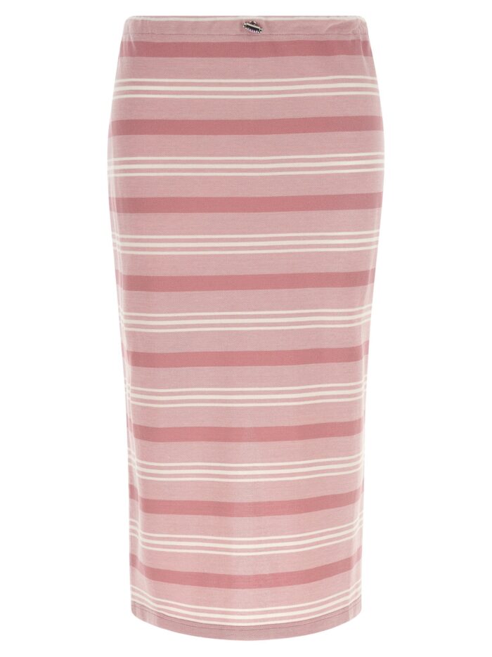 prada striped piqué skirt PRADA Striped Piqué Skirt