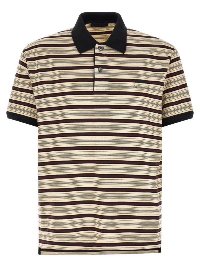 prada striped polo shirt PRADA Striped Polo Shirt