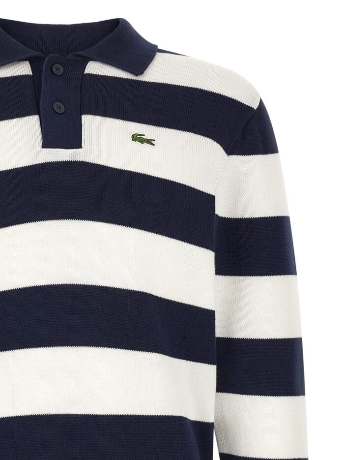 Lacoste Striped Pulover With Polo Collar