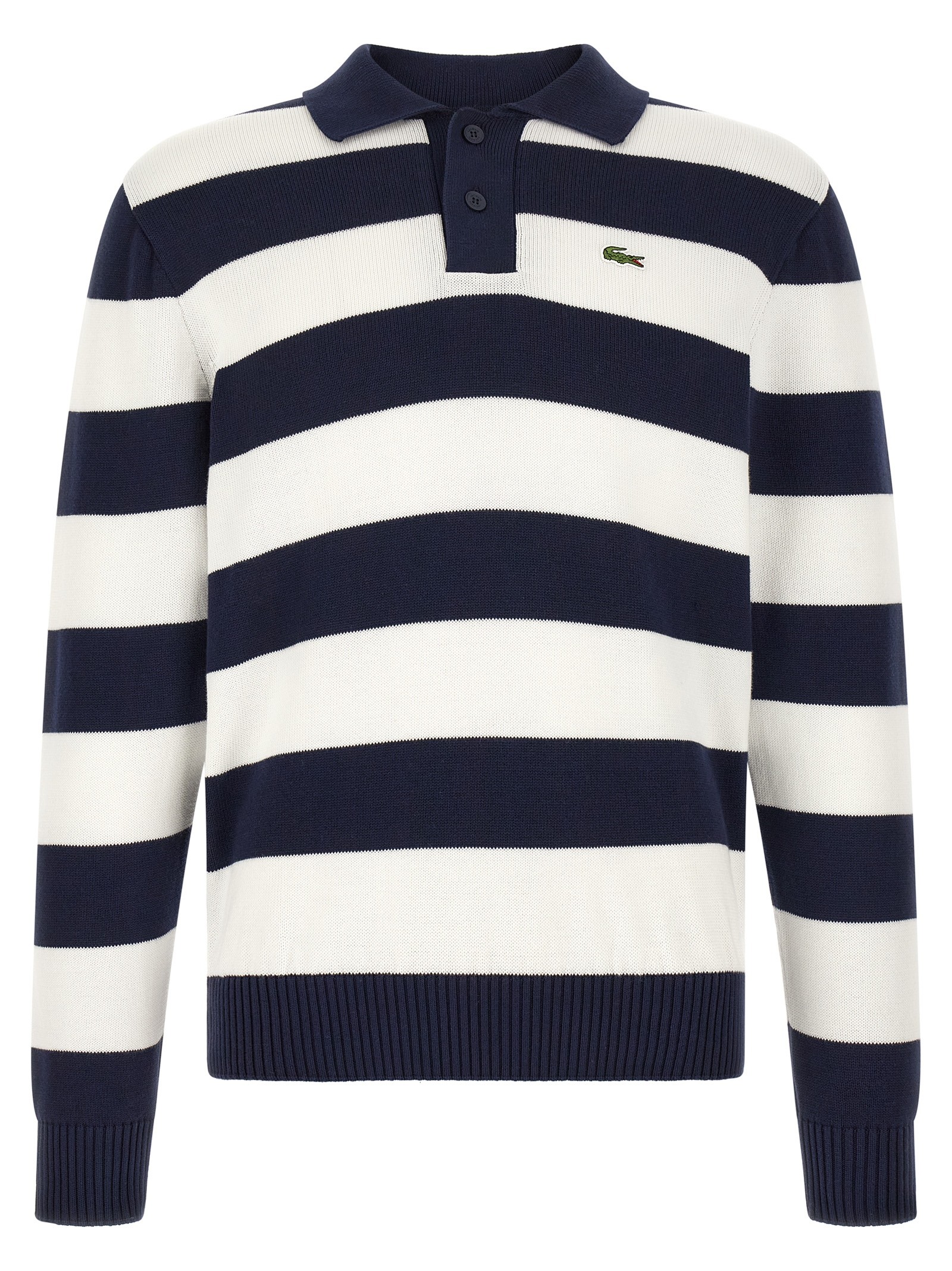 Lacoste Striped Pulover With Polo Collar
