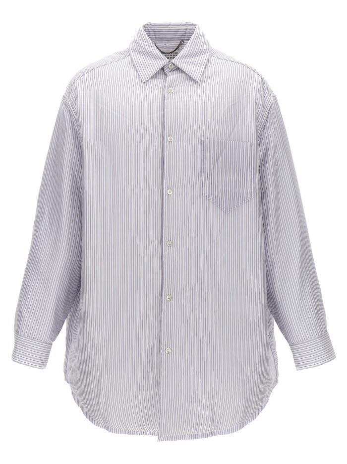 maison margiela striped shirt jacket Maison Margiela Striped Shirt Jacket