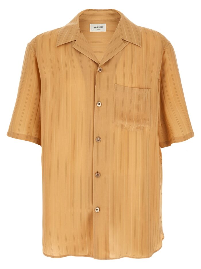 saint laurent striped silk shirt Saint Laurent Striped Silk Shirt