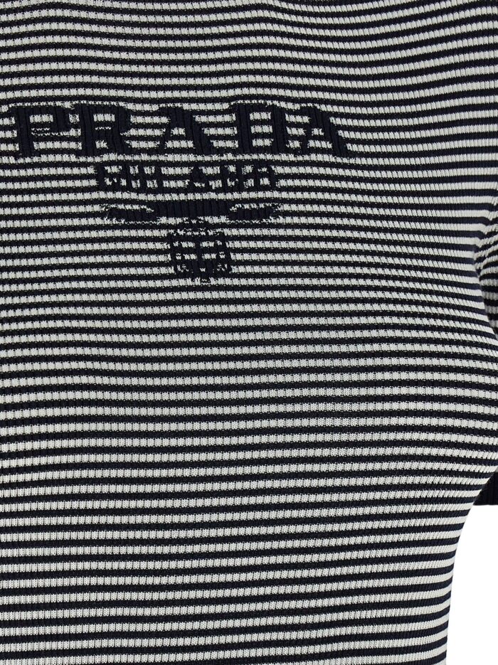 PRADA Striped Silk T-shirt