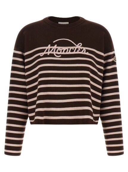 Moncler Striped Sweater With Embroidery