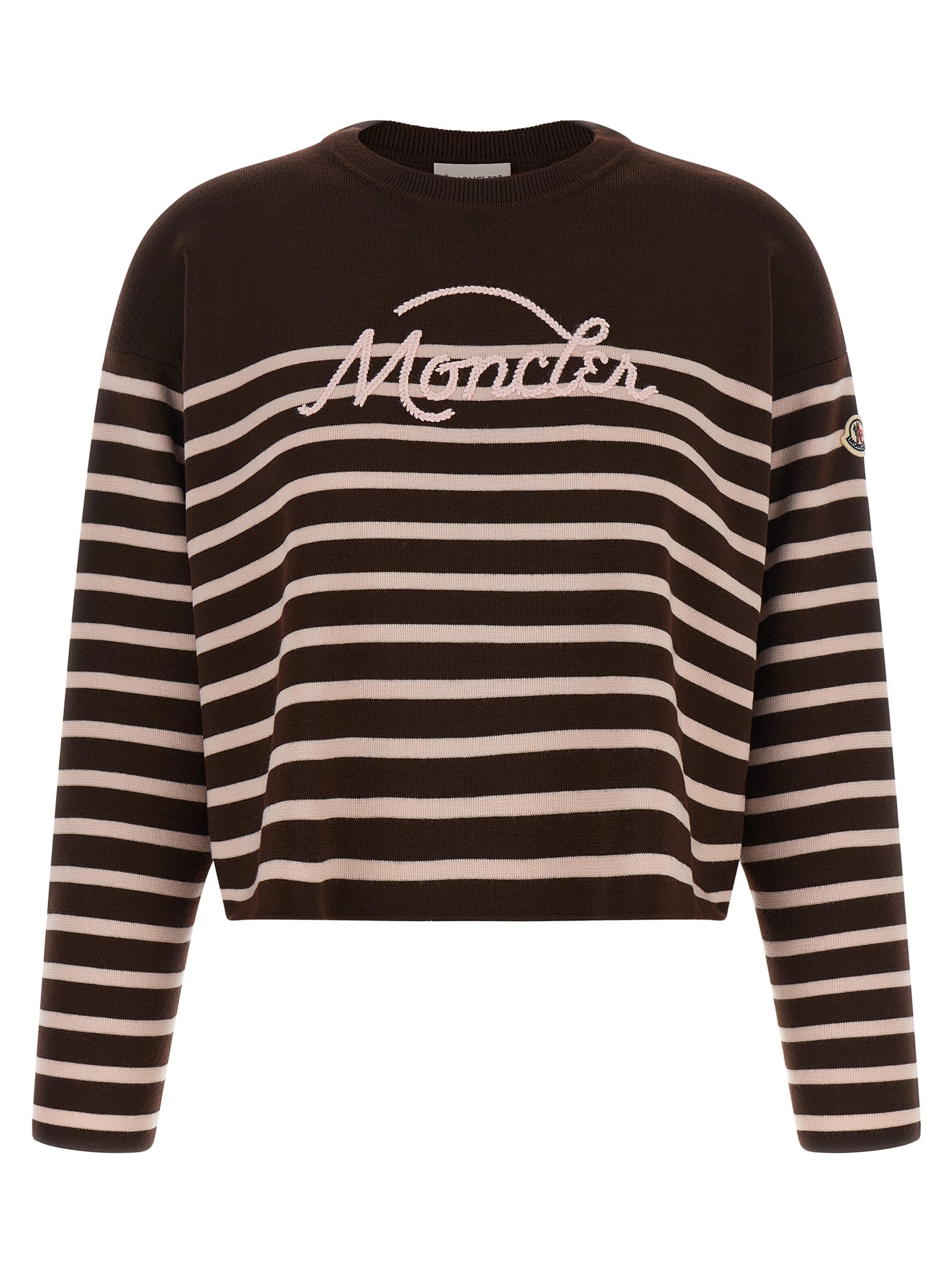 Moncler Striped Sweater With Embroidery