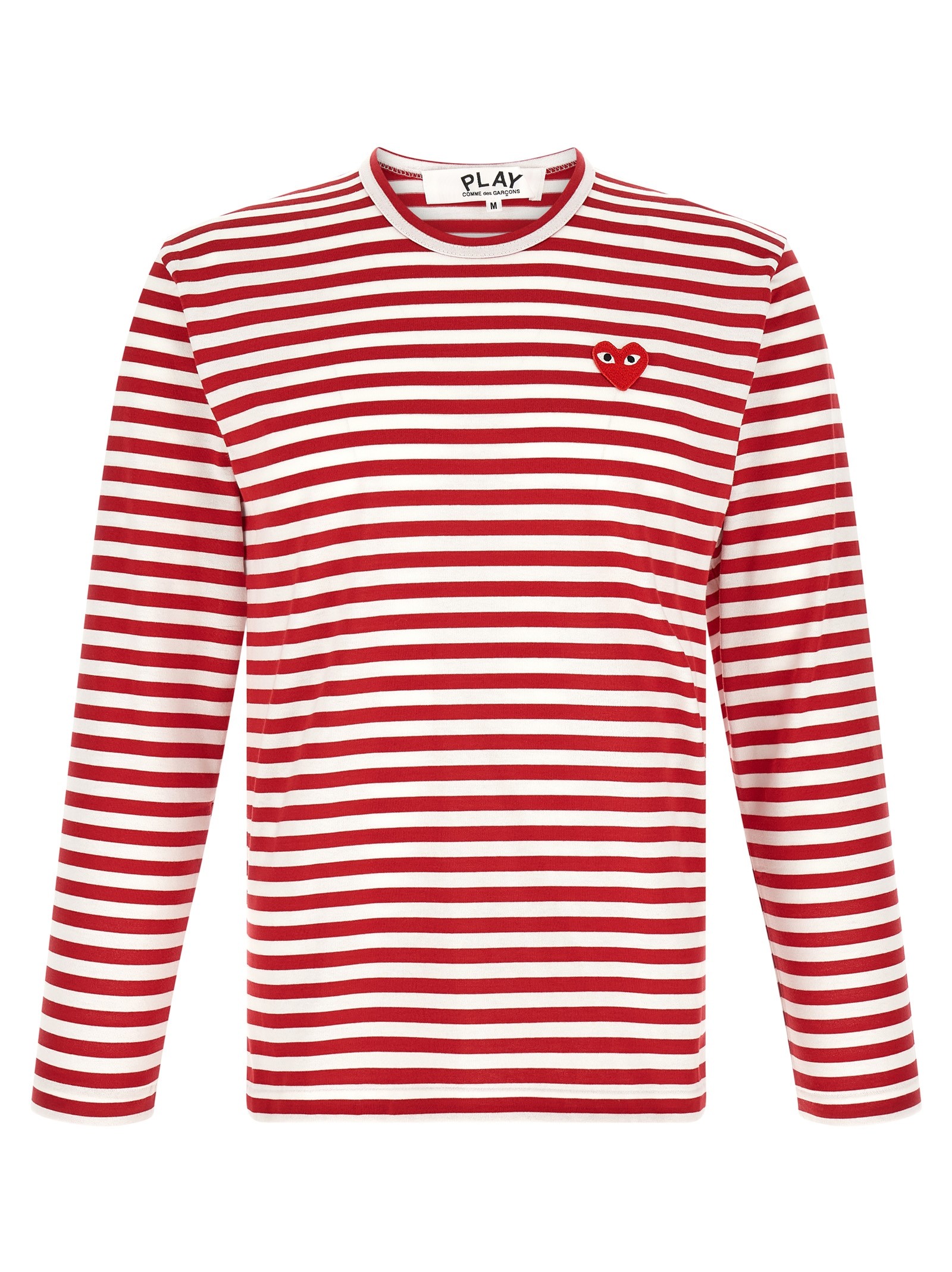 COMME DES GARCONS PLAY Striped T-Shirt With Heart Patch