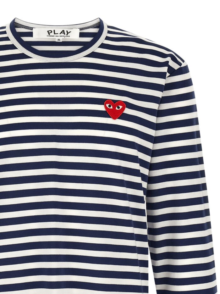 COMME DES GARCONS PLAY Striped T-Shirt With Heart Patch