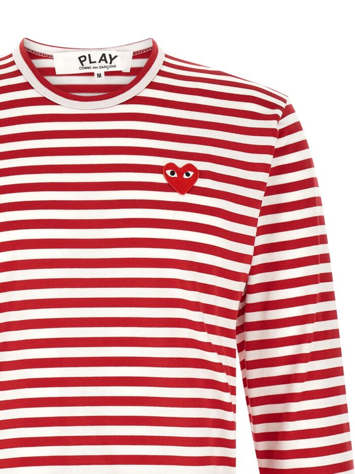 COMME DES GARCONS PLAY Striped T-Shirt With Heart Patch