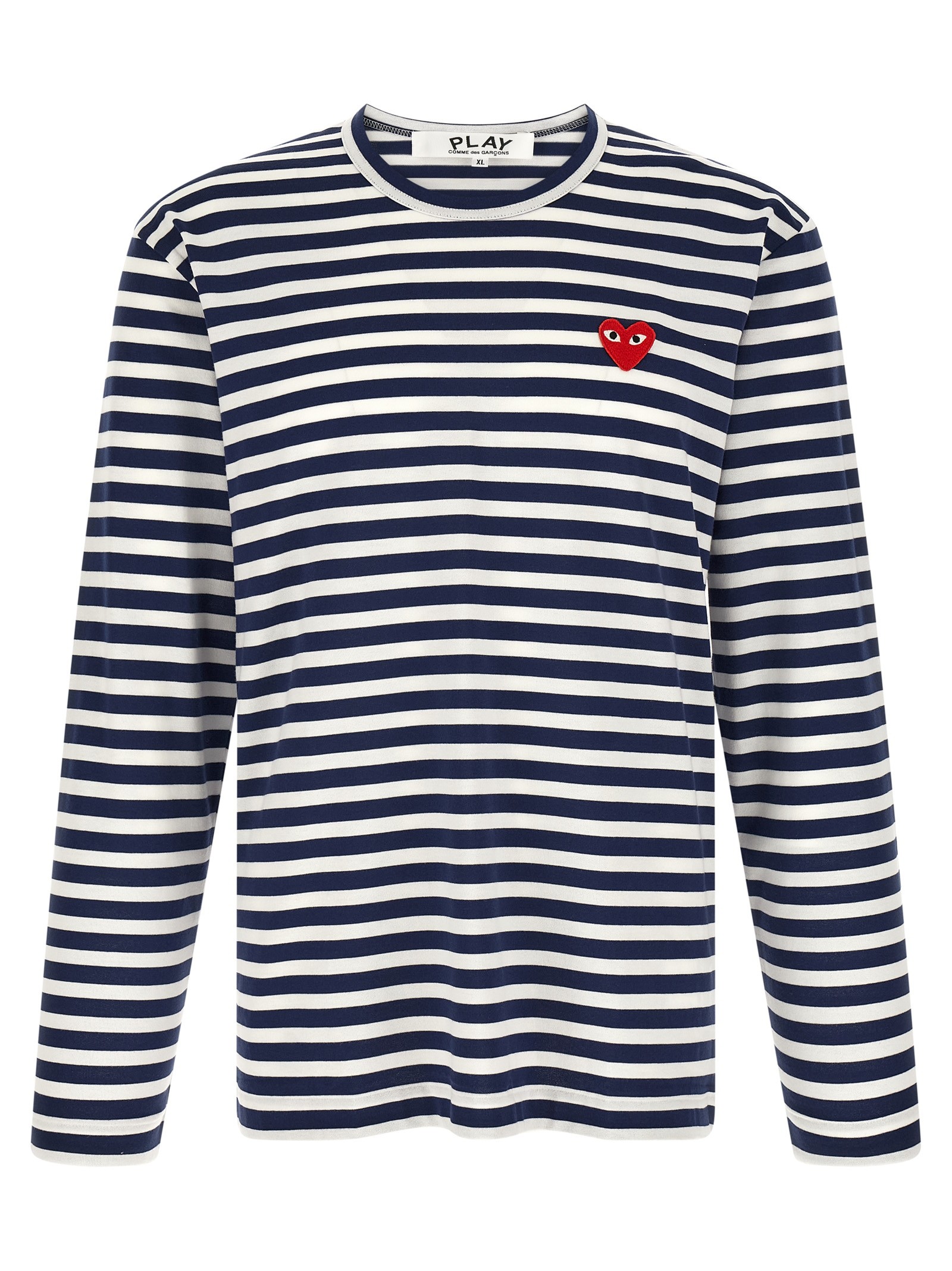 COMME DES GARCONS PLAY Striped T-Shirt With Heart Patch