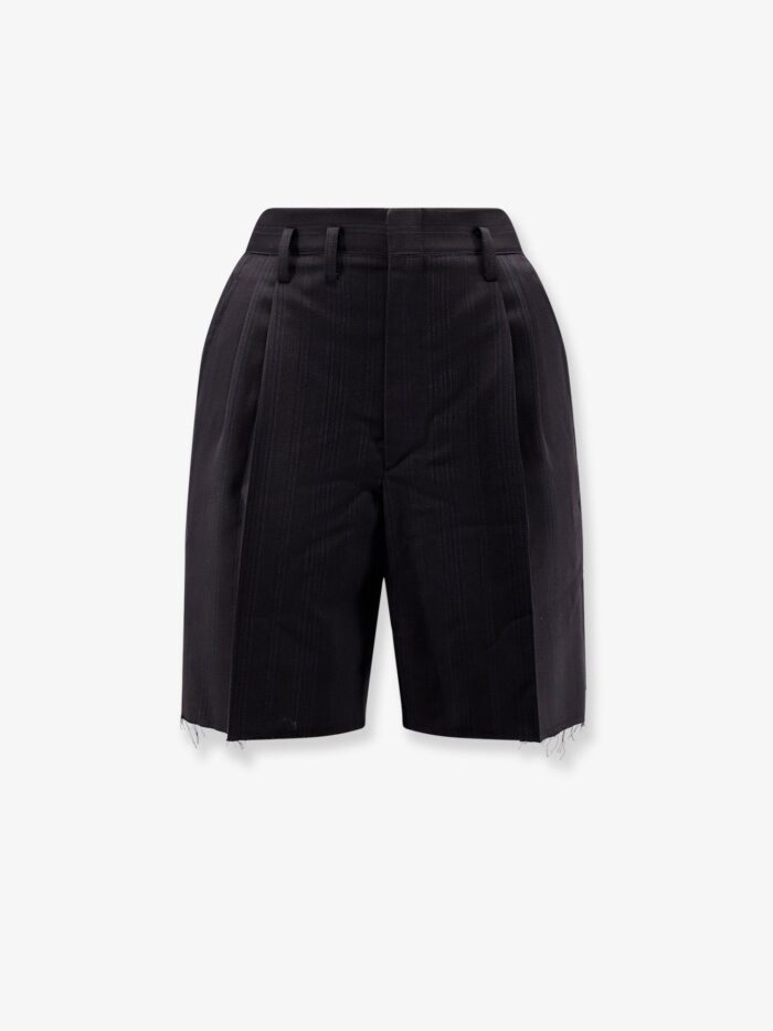 maison margiela striped virgin wool shorts Maison Margiela Striped Virgin Wool Shorts