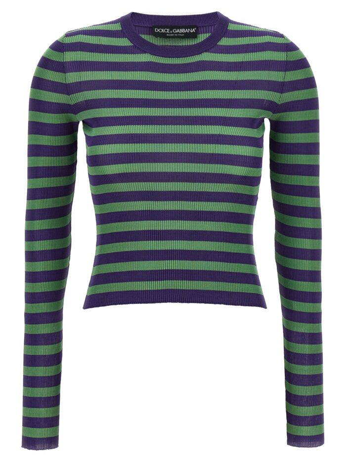 dolce & gabbana striped viscose sweater Dolce & Gabbana Striped Viscose Sweater