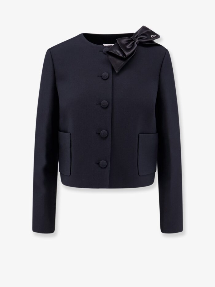 dior structured wool and silk tailored blazer Dior Structured Wool And Silk Tailored Blazer