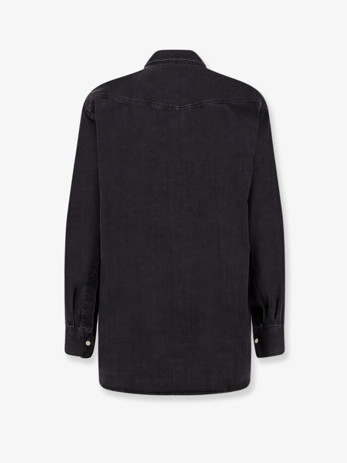 STUDIO NICHOLSON Black Denim Shirt With Enamelled Buttons