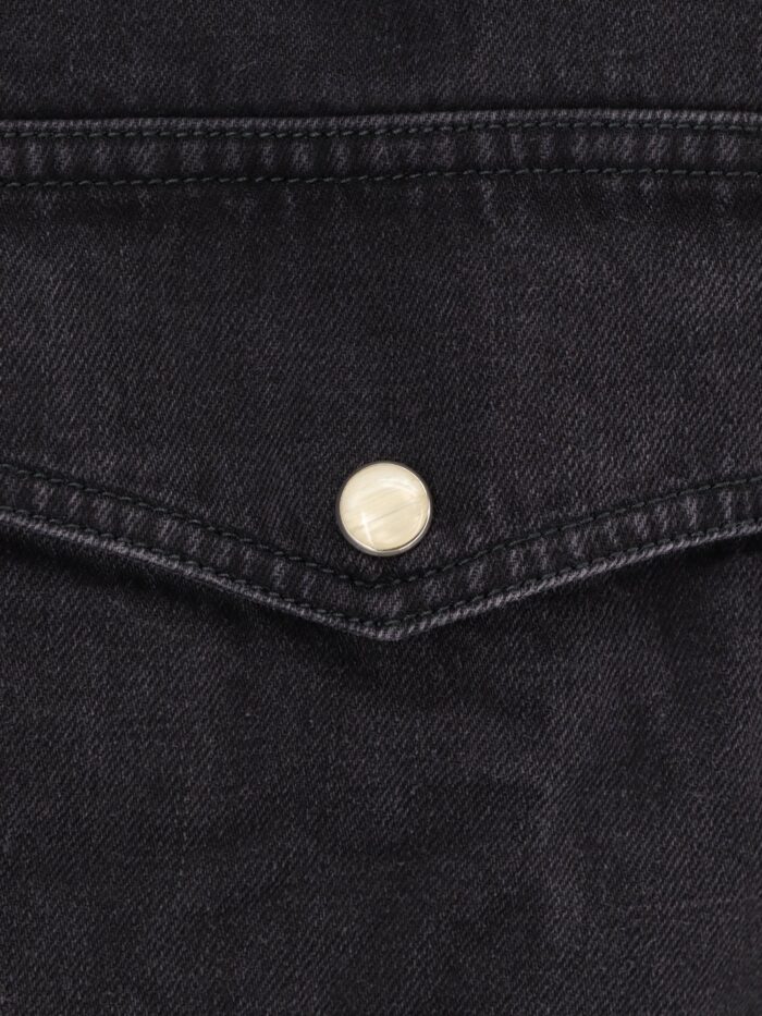STUDIO NICHOLSON Black Denim Shirt With Enamelled Buttons
