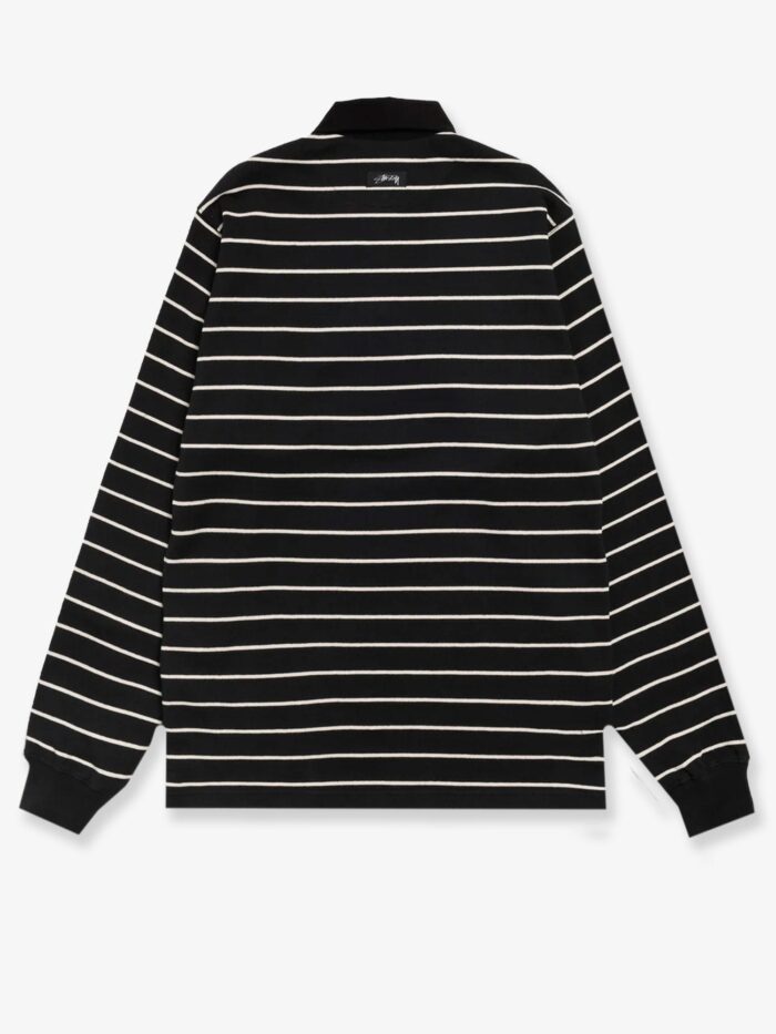 STUSSY Pin Striped Rugby Cotton Polo Shirt