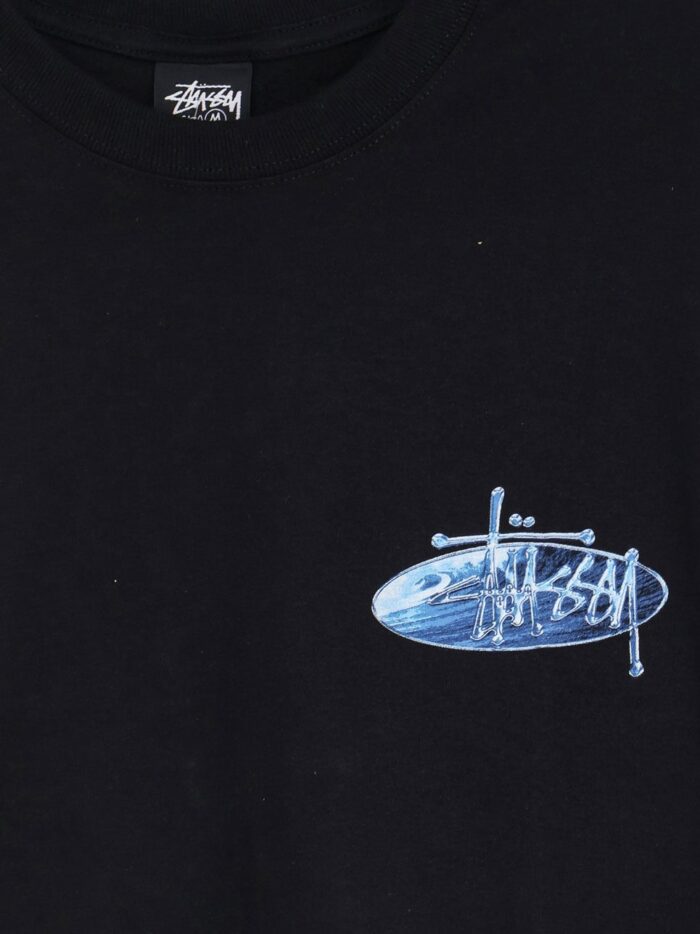 STUSSY Wave Oval Cotton T-shirt