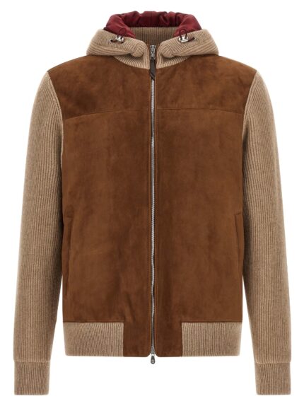Brunello Cucinelli Suede And Cashmere Bomber Jacket