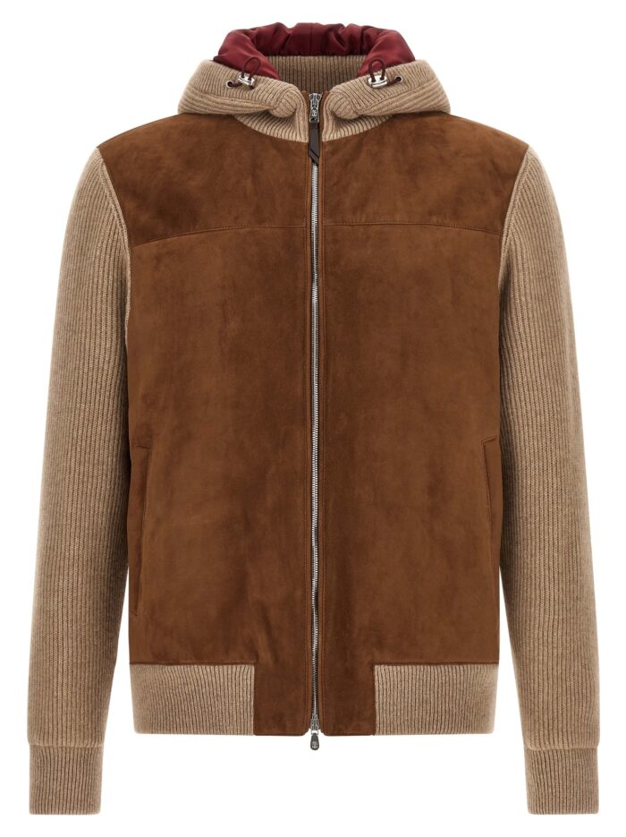 brunello cucinelli suede and cashmere bomber jacket Brunello Cucinelli Suede And Cashmere Bomber Jacket