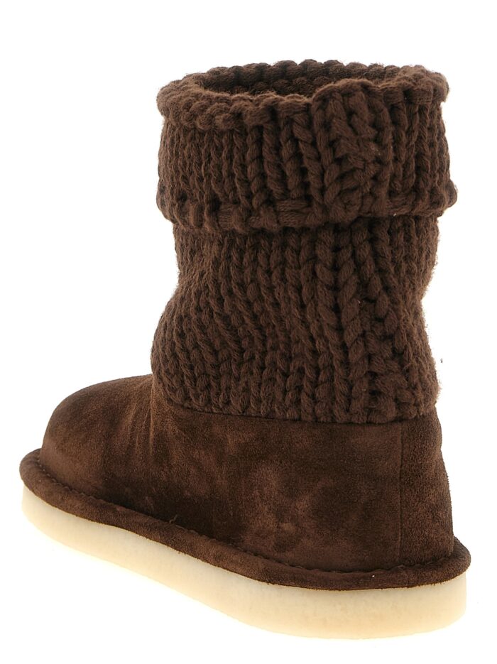 Miu Miu Suede And Knit Ankle Boots
