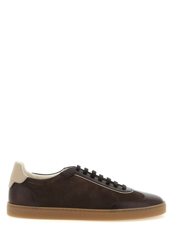 brunello cucinelli suede and smooth calf sneakers Brunello Cucinelli Suede And Smooth Calf Sneakers