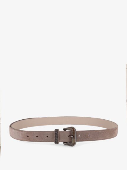 Brunello Cucinelli Suede Belt With Monili Loop
