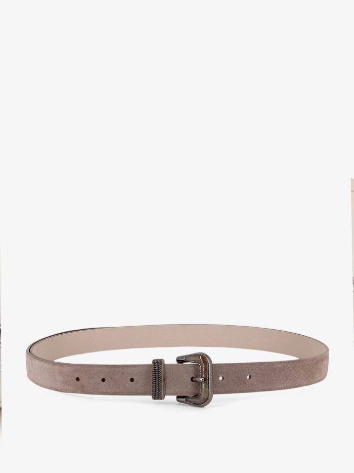 Brunello Cucinelli Suede Belt With Monili Loop